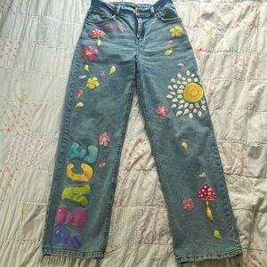 Wild Fable High-Rise Dad Jean with Painted Details